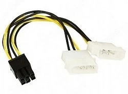 Переходник 2xMolex- PCI-E 6pin, Cablexpert <CC-PSU-6> для подключения видеокарты к блоку питания