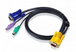 Кабель для KVM переключателей ATEN <2L-5203P> (2*PS/2(m)+DB15(m) (PC) -на- SPHD15(m) (KVM)), 3 м. 